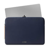 Tech-Protect MacBook / Laptop 15-16" Konstläder Sleeve med Fodrad Insida - Navy Blue