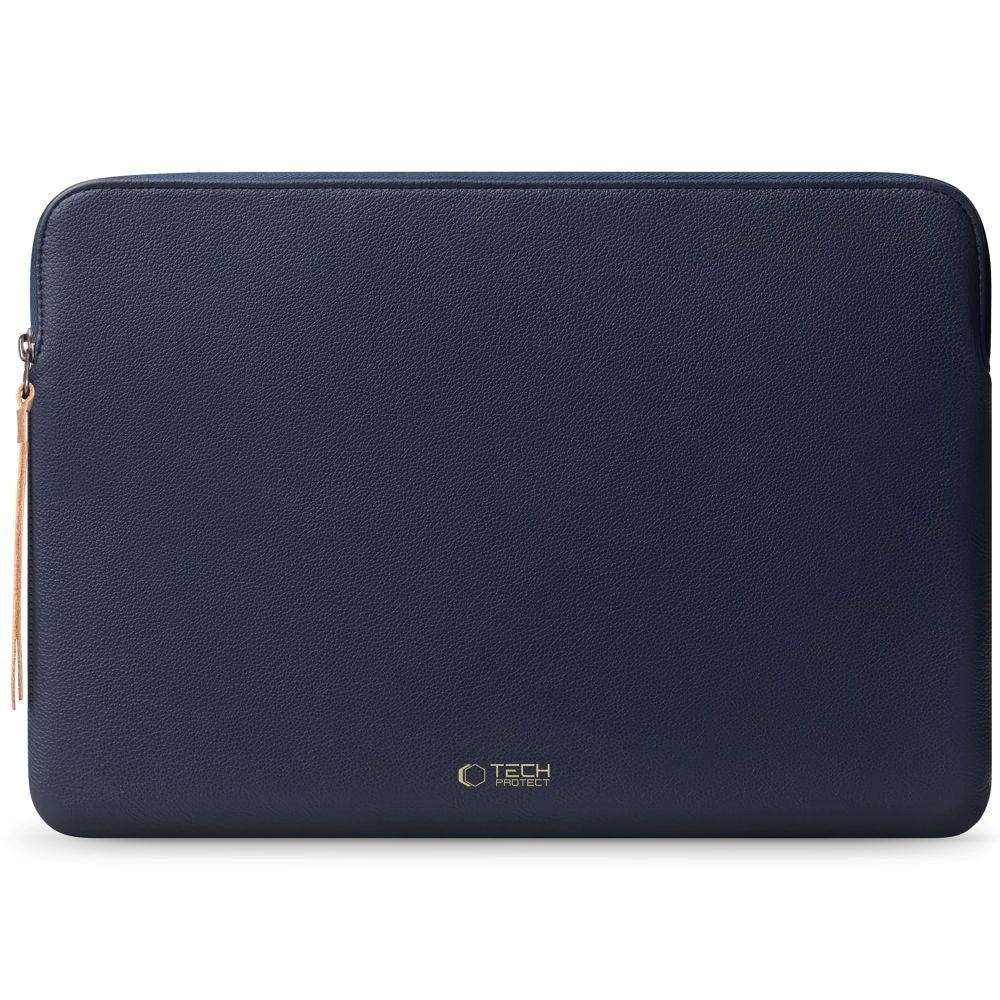 Tech-Protect MacBook / Laptop 15-16" Konstläder Sleeve med Fodrad Insida - Navy Blue