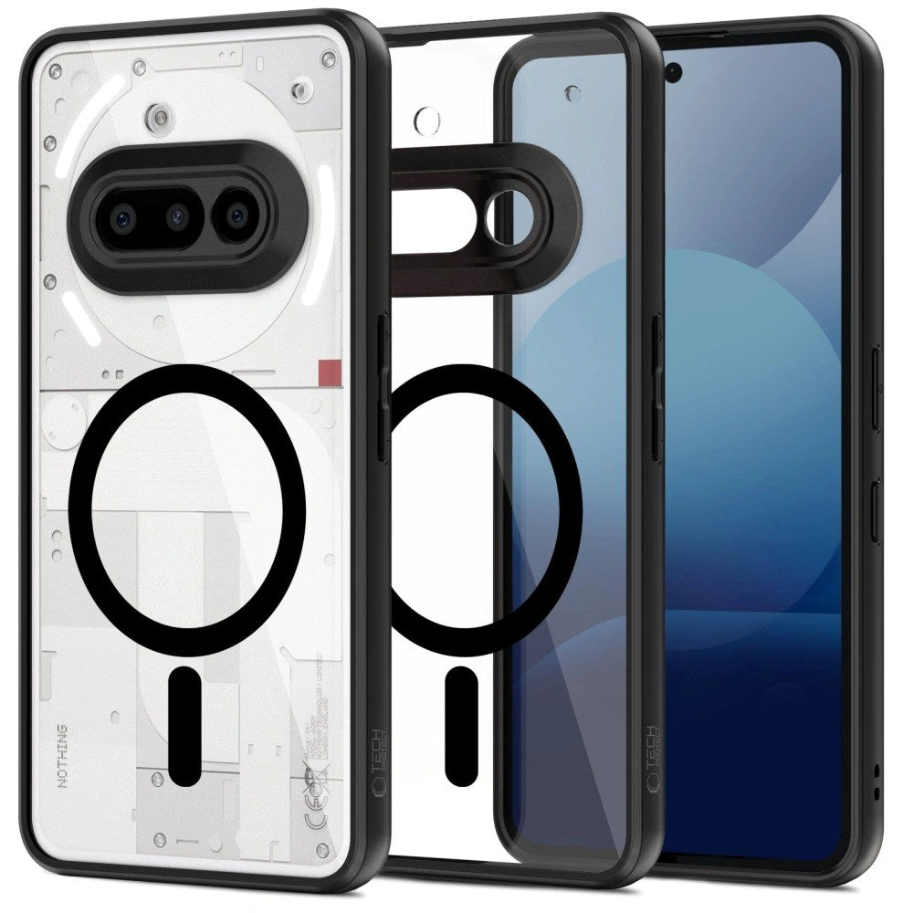 Nothing Phone (3a) Tech-Protect Magmat Skal - MagSafe-kompatibelt - Genomskinlig / Svart