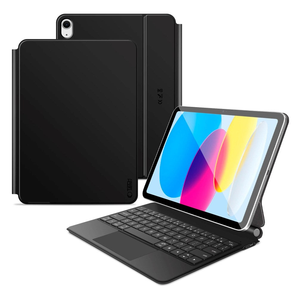 iPad 11" (2025) / 10.9" (2024/2022) Tech-Protect Fodral med Engelsk Tangentbord - Svart