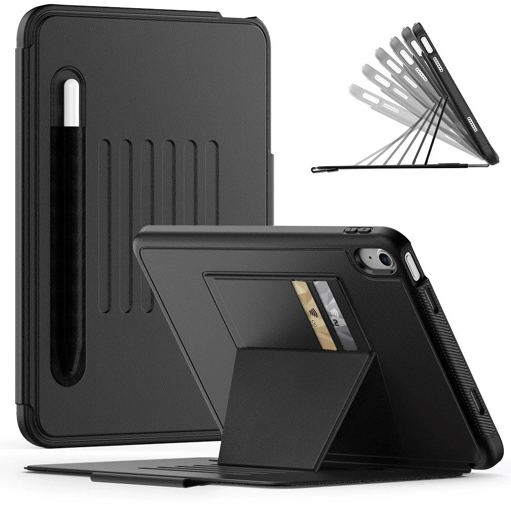 iPad 11" (2025) / iPad 10.9" (2024 / 2022) Tech-Protect Flip Fodral m. Kortficka & Penn Hållare - Svart