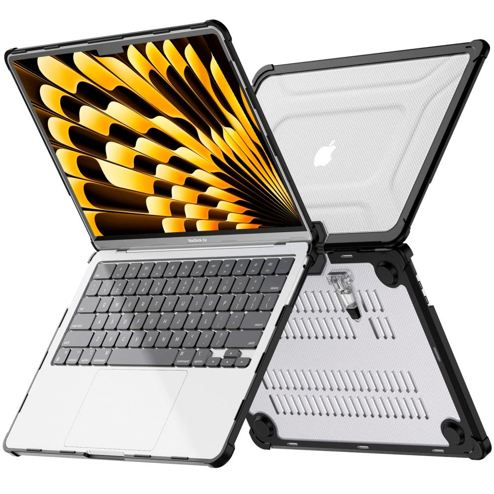 MacBook Air 13" M2 / M3 / M4 (2022 - 2025) Tech-Protect SmartShell Pro Skal - Svart / Genomskinlig