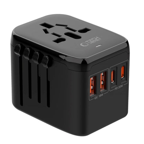 Tech-Protect Reseadapter EU / UK / US / AU - Svart