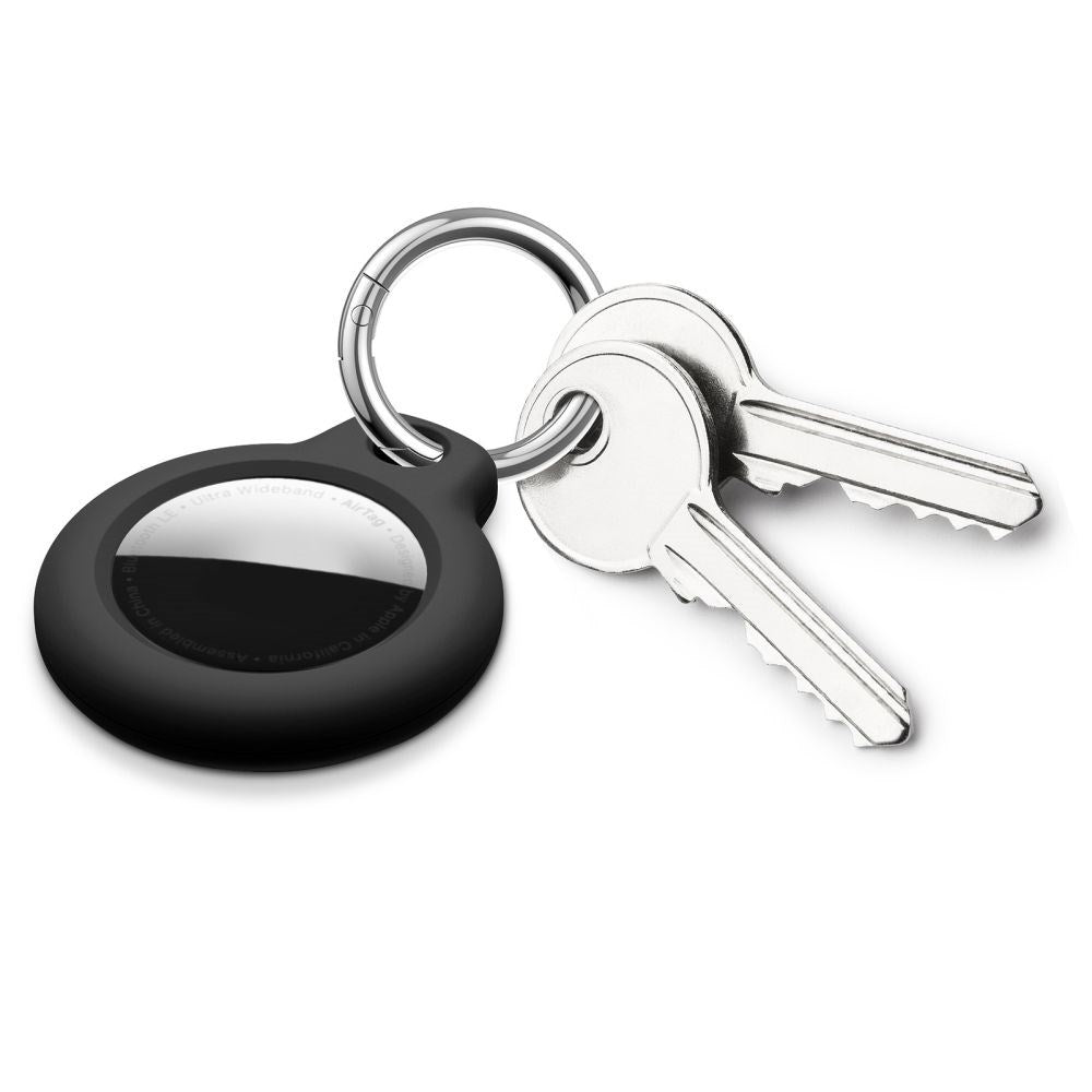 Apple AirTag 1. & 2. Gen. Tech-Protect Rough Plast Skal m. Karabinhake - 4 st - Svart