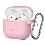 Tech-Protect Apple AirPods 4 Silikon Fodral med Karbinhake - Rosa