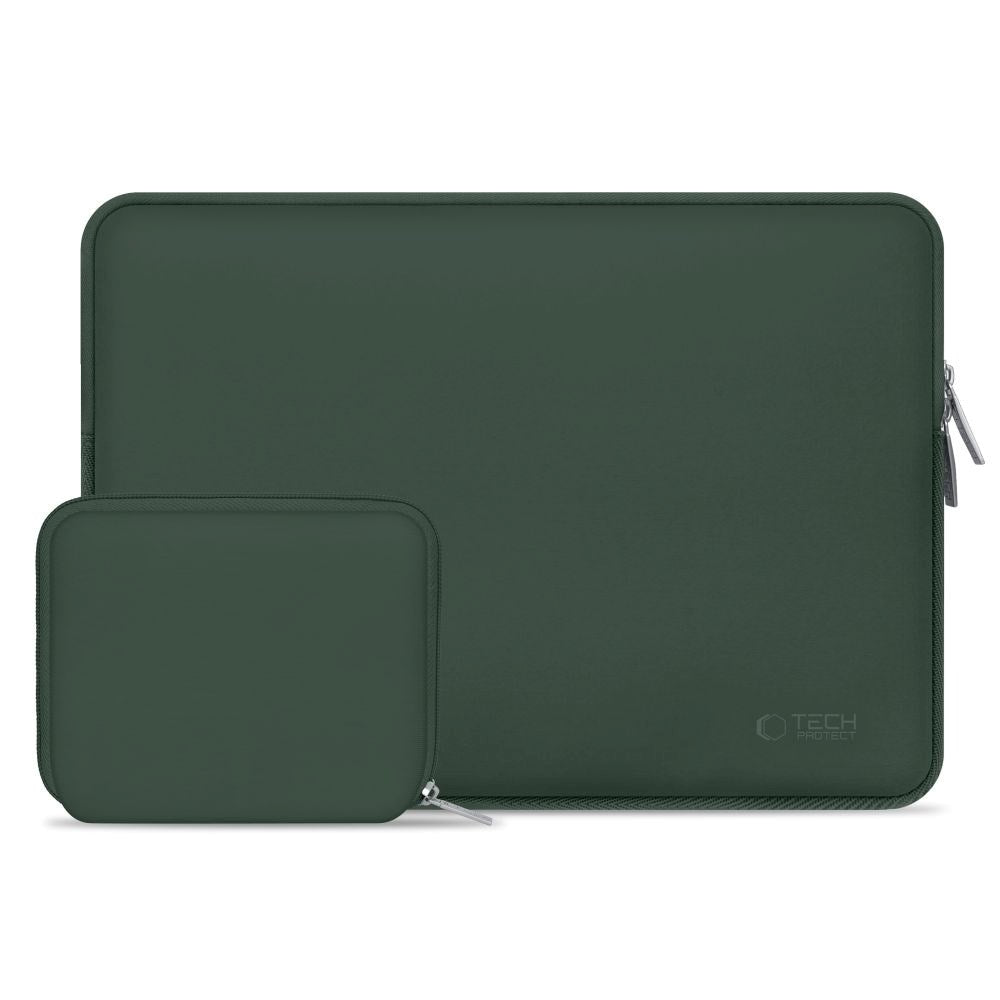 Tech-Protect Neoslim MacBook/Laptop 13-14" Sleeve m. Liten Väska - Grön