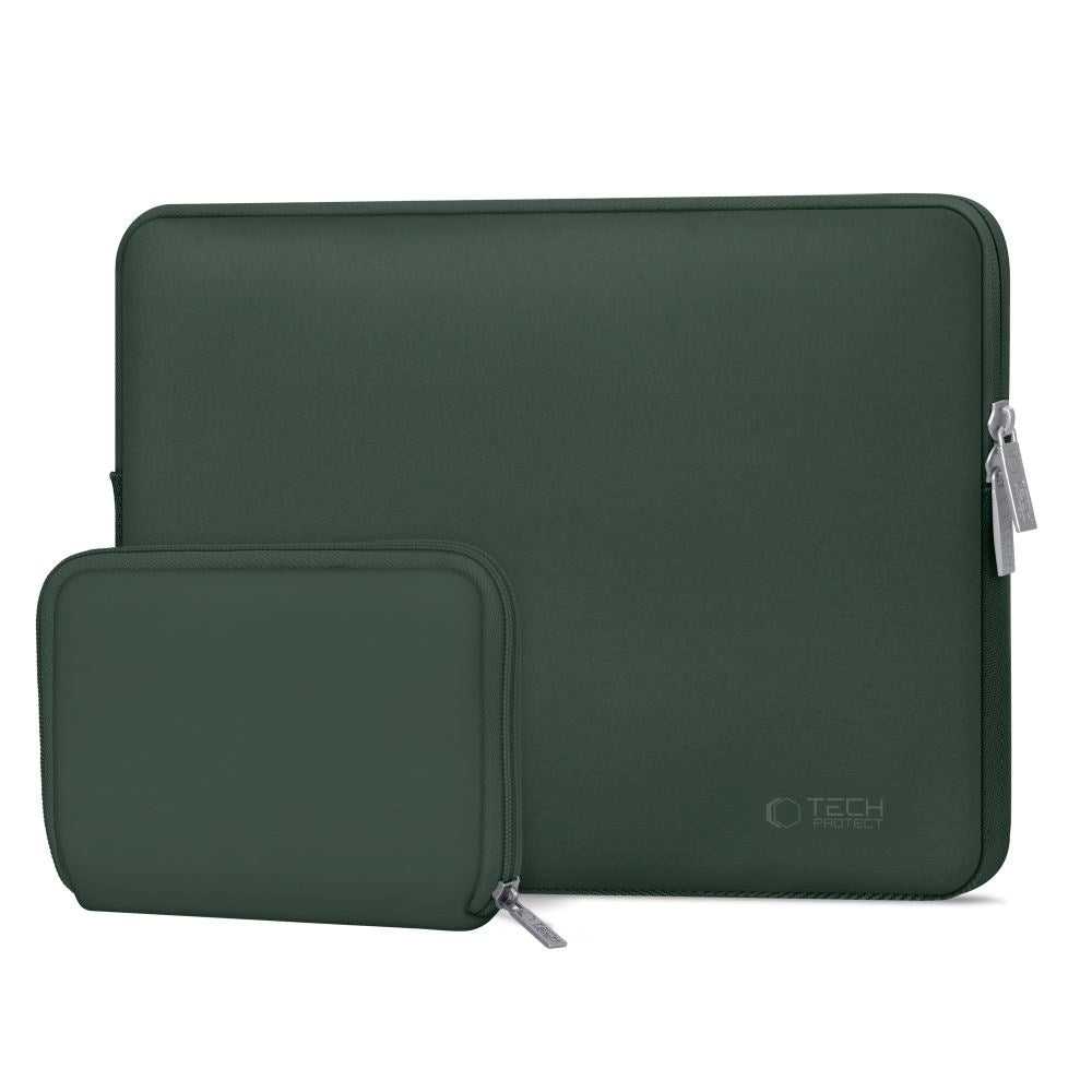 Tech-Protect Neoslim MacBook/Laptop 13-14" Sleeve m. Liten Väska - Grön