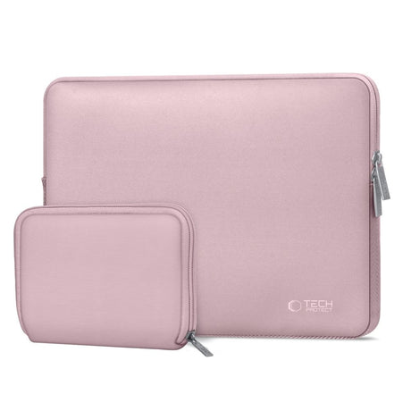 Tech-Protect Neoslim MacBook/Laptop 13-14" Sleeve m. Liten Väska - Rosa