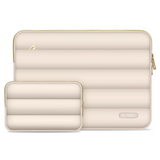 Tech-Protect Puffy MacBook / Laptop 15-16" Sleeve m. Liten Väska - Beige