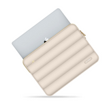 Tech-Protect Puffy MacBook / Laptop 13-14" Sleeve m. Liten Väska - Beige