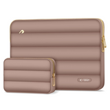 Tech-Protect Puffy MacBook / Laptop 15-16" Sleeve m. Liten Väska - Brun