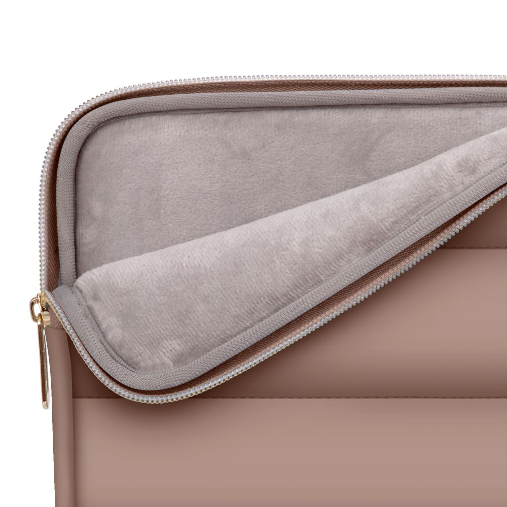 Tech-Protect Puffy MacBook / Laptop 13-14" Sleeve m. Liten Väska - Brun