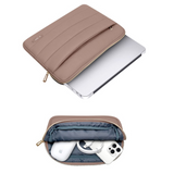 Tech-Protect Puffy MacBook / Laptop 13-14" Sleeve m. Liten Väska - Brun