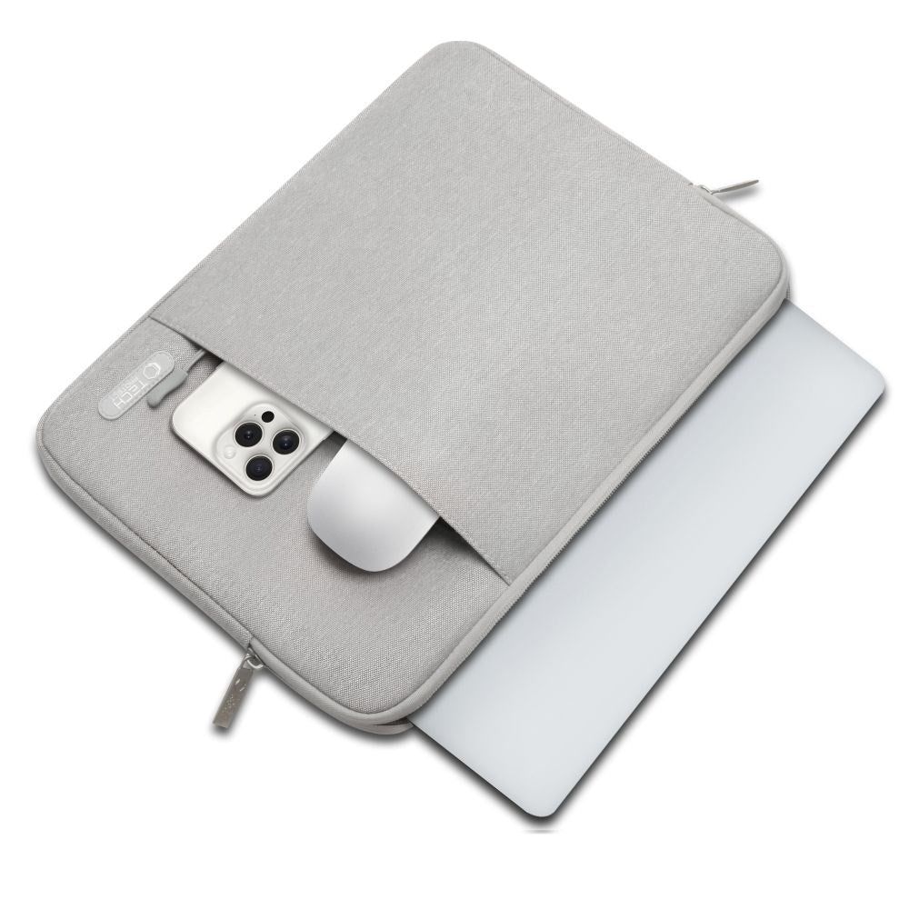 Tech-Protect Sleevy MacBook/Laptop 13-14" Sleeve m. Ficka - Grå