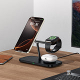 Tech-Protect 15W 3-i-1 Magnetisk Trådlös Laddare - Qi2 / MagSafe Kompatibel - Svart