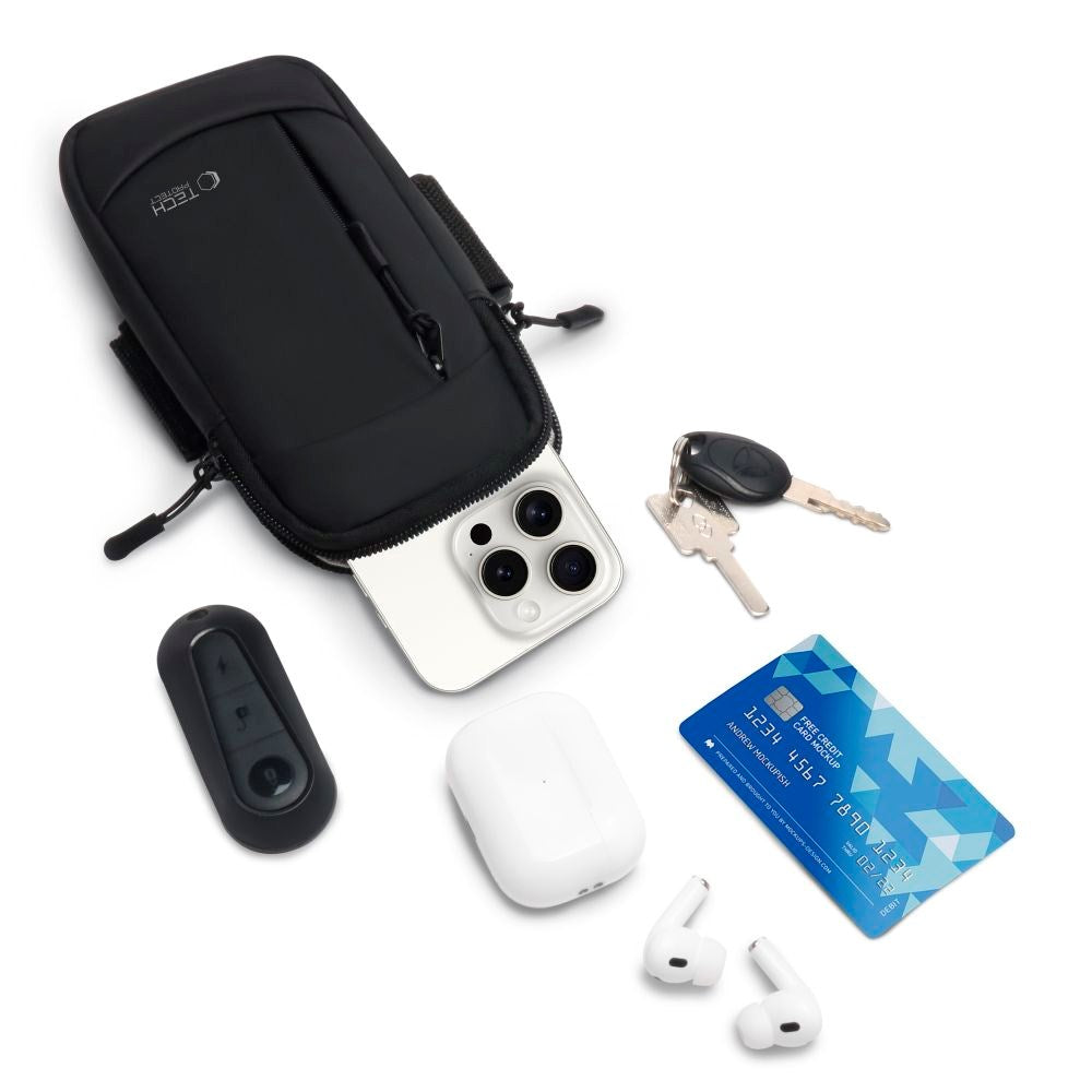 Tech-Protect Universal Löpararmband - Svart / Vit