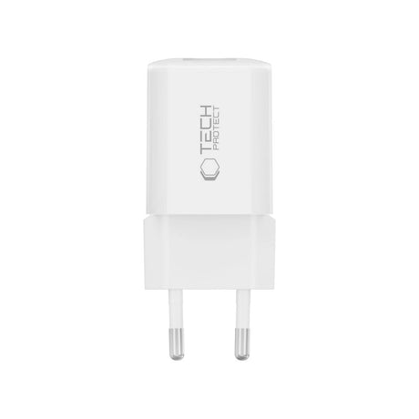 Tech-Protect 33W Väggladdare m. 1x USB-A & 1x USB-C - Vit