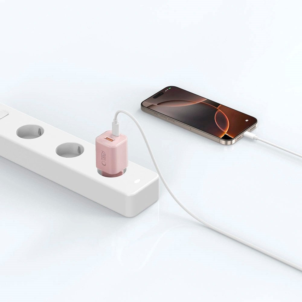 Tech-Protect 33W Väggladdare m. 1x USB-A & 1x USB-C - Rosa