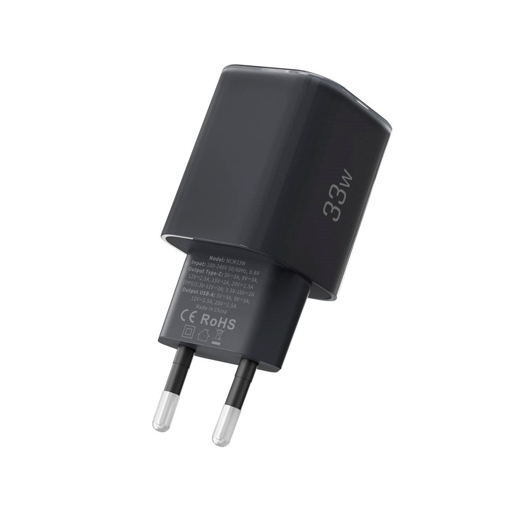 Tech-Protect 33W Väggladdare m. 1x USB-A & 1x USB-C - Svart