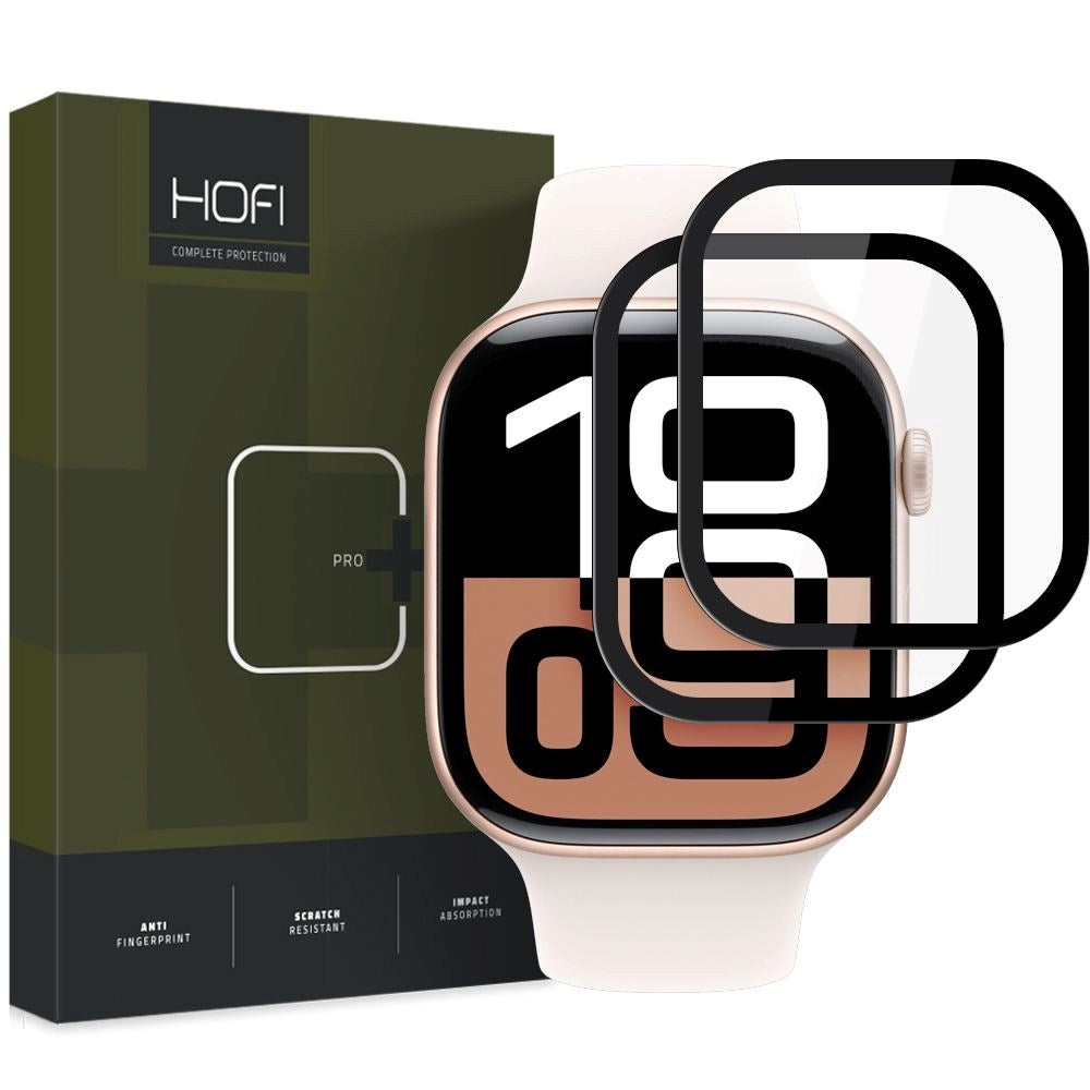 HOFI Apple Watch 11 / 10 (42mm) Hybrid Pro+ (Plus) Skyddsglas - 2 st. - Svart Kant