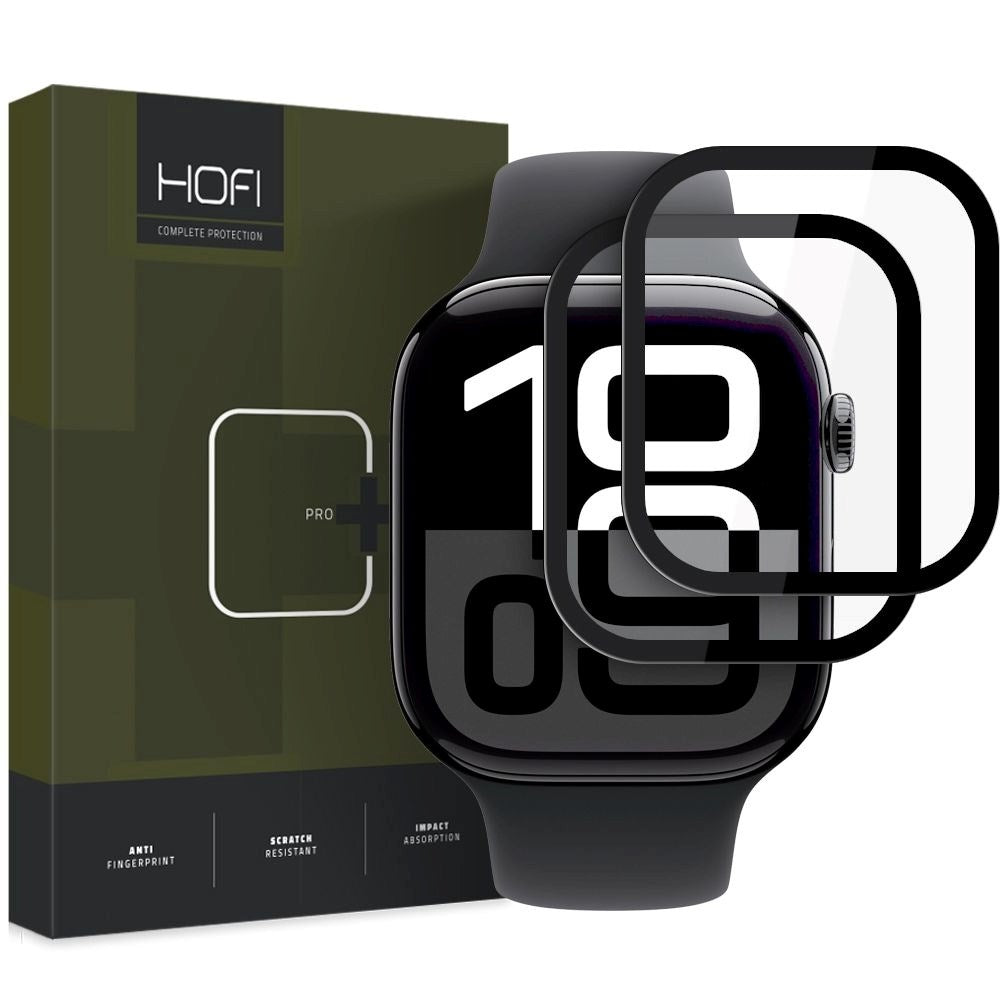 HOFI Apple Watch 11 / 10 (46mm) Hybrid Pro+ (Plus) Skyddsglas - 2 st. - Svart Kant