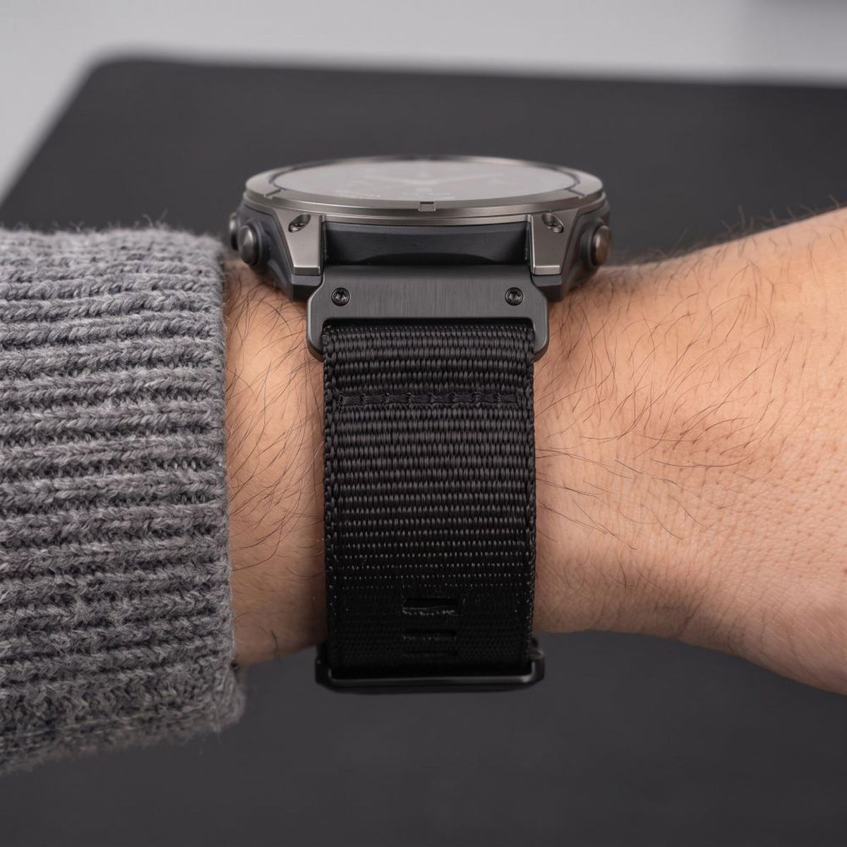 Universal Garmin 26mm QuickFit Tech-Protect Classic Nylon Armband - Svart