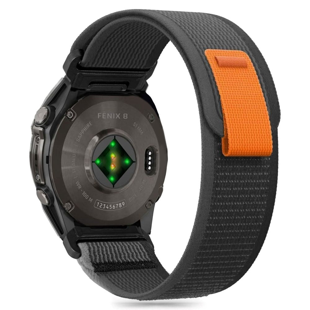 Universal Garmin 26 mm QuickFit Tech-Protect Nylonrem - Svart / Orange