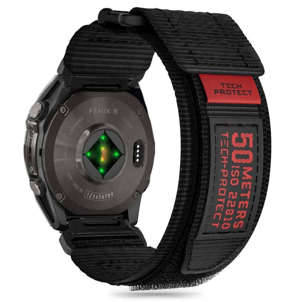 Universal Garmin 22mm QuickFit Tech-Protect Scout Pro Tygrem - Svart