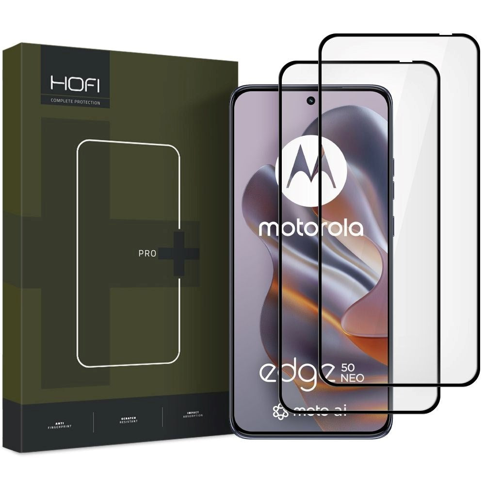 Motorola Edge 50 Neo Hofi Glass Pro+ Skärmskyddsglas - Case Friendly - 2 St. - Svart Kant