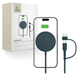Tech-Protect Qi15W-A44 Magnetisk Magsafe Trådlös Laddare - Blå