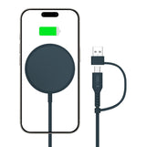 Tech-Protect Qi15W-A44 Magnetisk Magsafe Trådlös Laddare - Blå