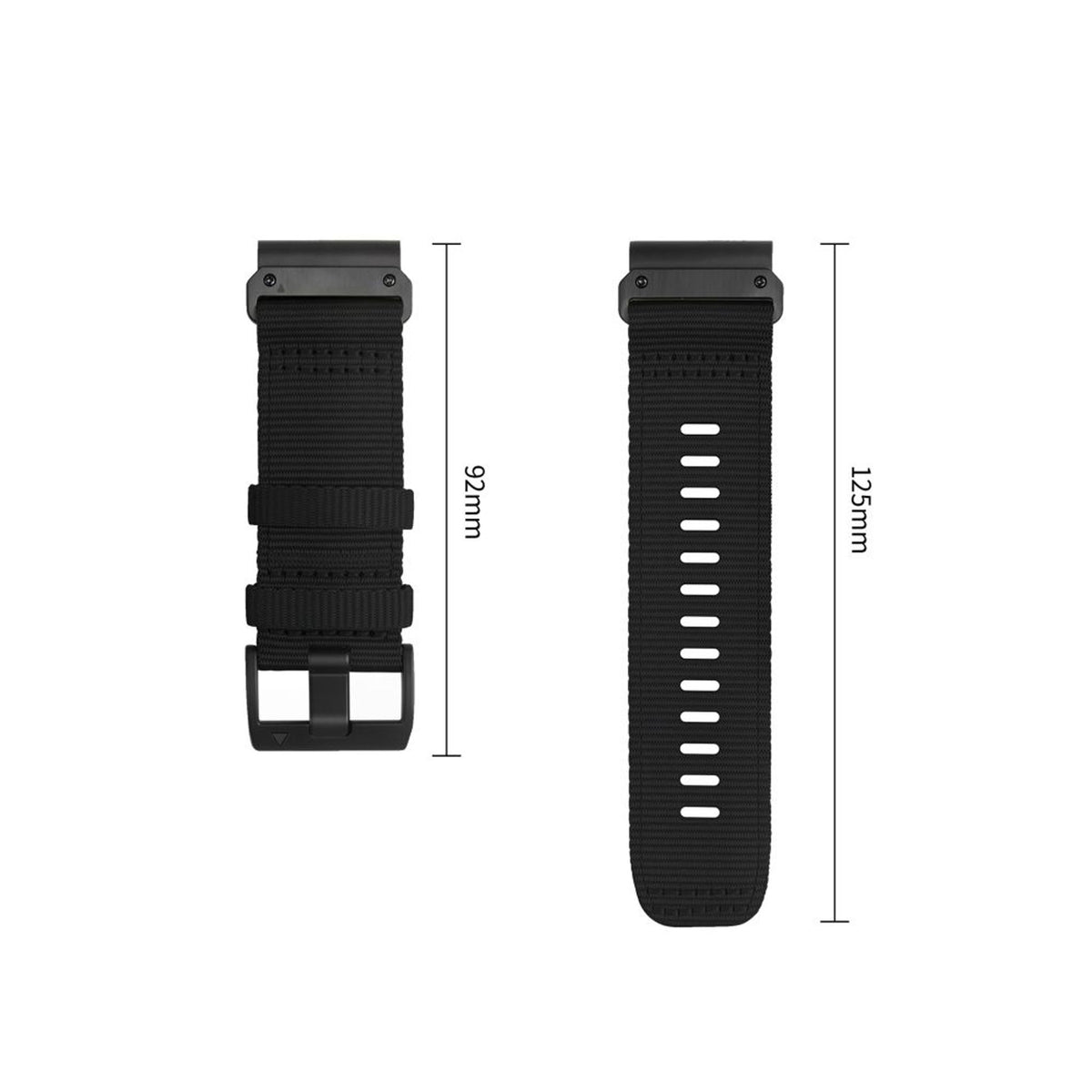 Universal Garmin 22mm QuickFit Tech-Protect Classic Nylon Armband - Svart