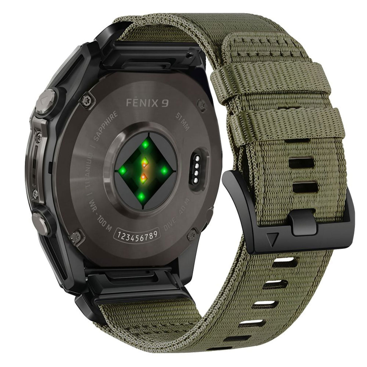 Universal Garmin 26mm QuickFit Tech-Protect Classic Nylon Armband - Grön