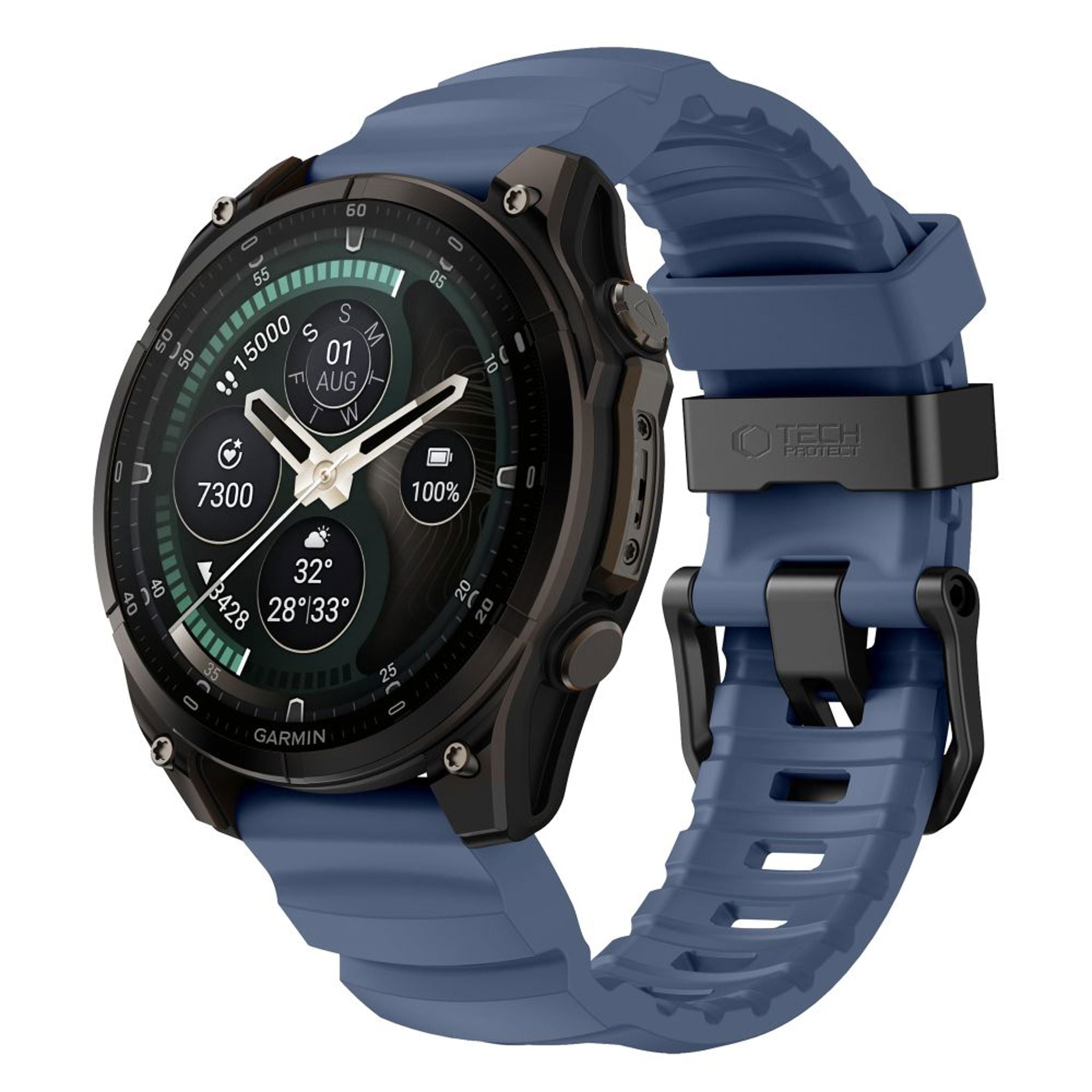 Universal Garmin 26mm QuickFit Tech-Protect Motion Klockarmband - Blå