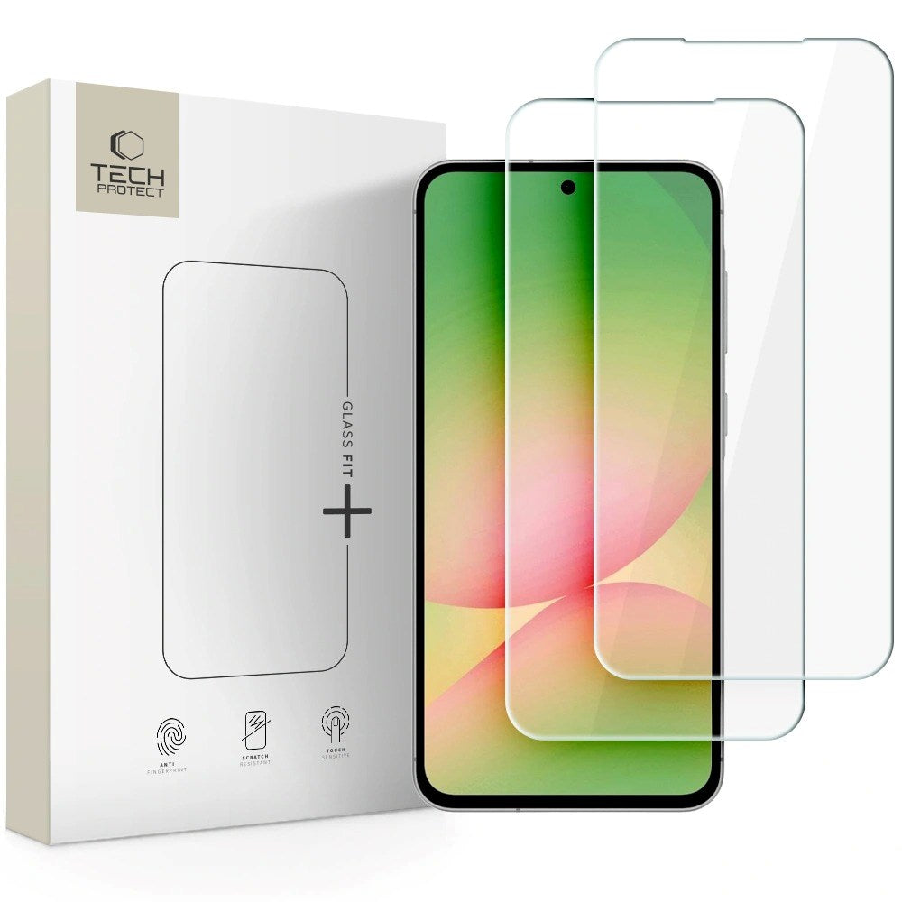 Samsung Galaxy A37 / A57 Tech-Protect Glass Fit+ Skärmskydd - 2 st. - Genomskinlig