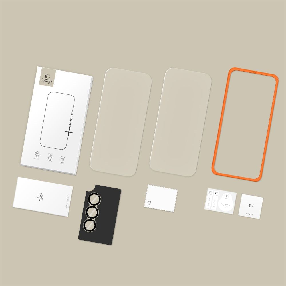 Samsung Galaxy A57 Tech-Protect Easy Set+ Skyddsset m. Skärmskyddsglas & Kameralinsskyddsglas - Genomskinlig