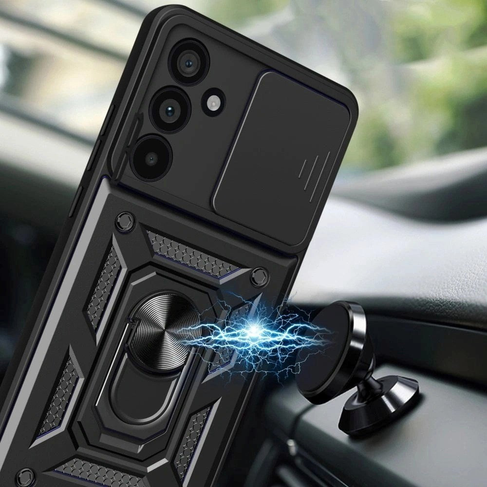 Samsung Galaxy A37 Tech-Protect Camshield Skal med Magnetisk Ring & Stativfunktion - Svart