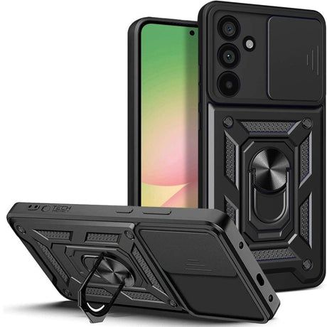 Samsung Galaxy A37 Tech-Protect Camshield Skal med Magnetisk Ring & Stativfunktion - Svart