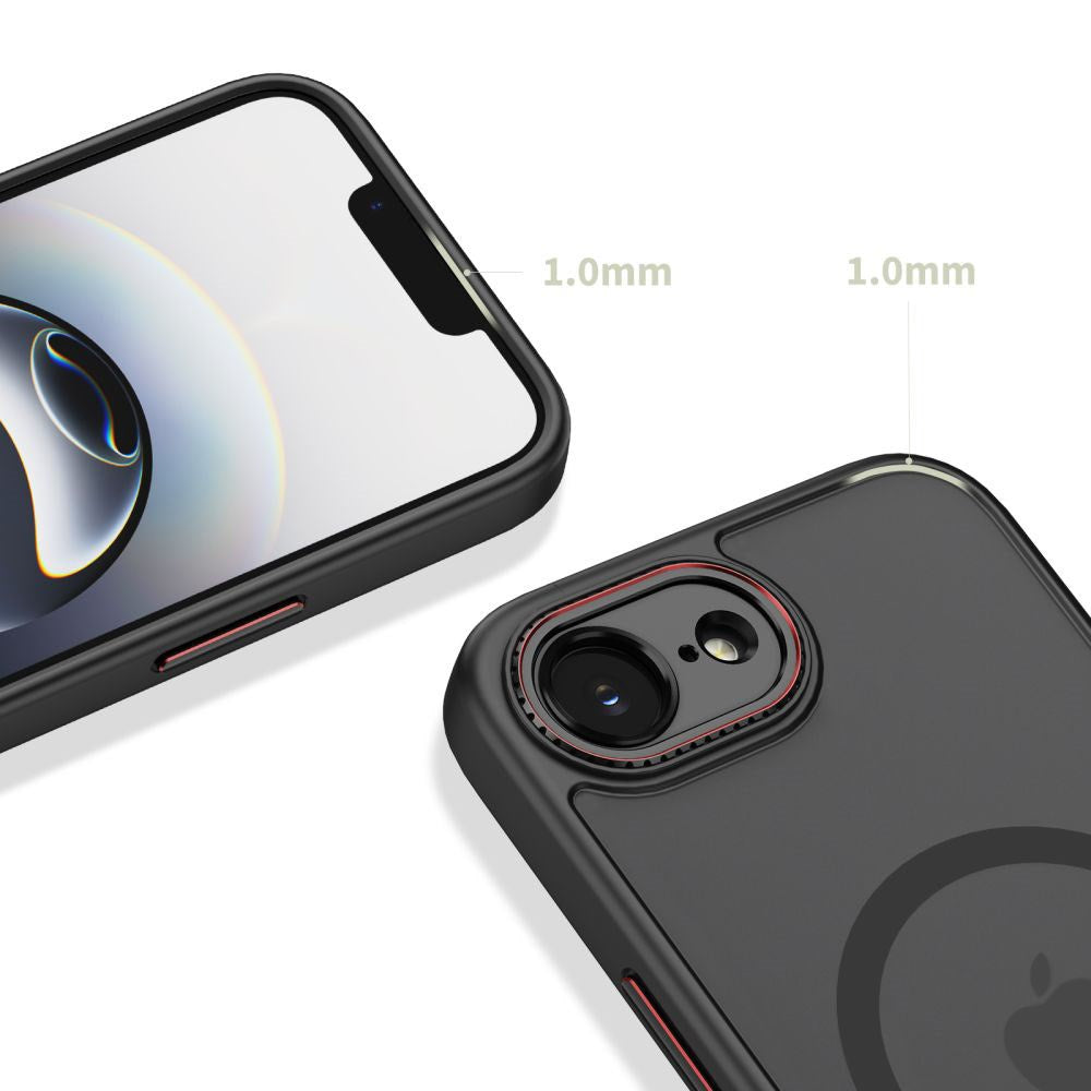iPhone 17e / 16e Tech-Protect MagCam Skal - MagSafe Kompatibel - Genomskinlig / Matt Svart
