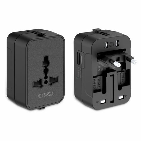 Tech-Protect TA300 Reseadapter - EU / UK / US / AU - Svart