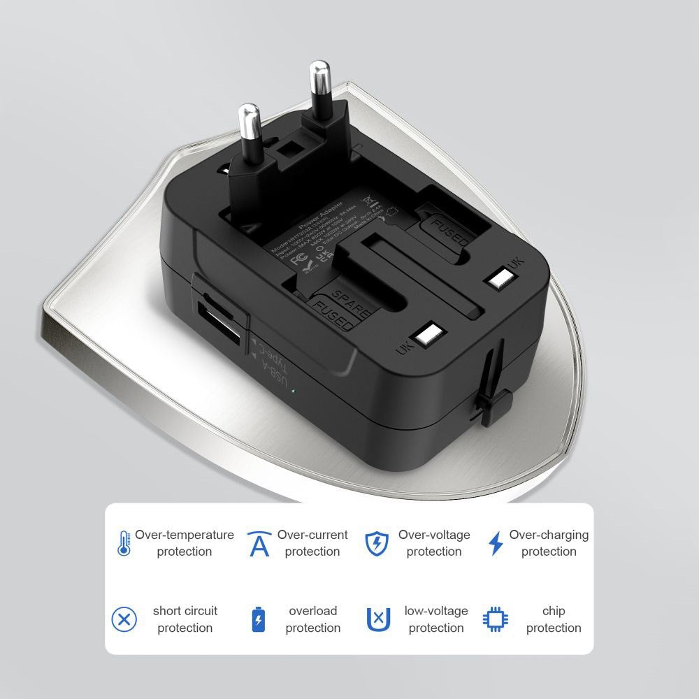 Tech-Protect TA300 Reseadapter - EU / UK / US / AU - Svart
