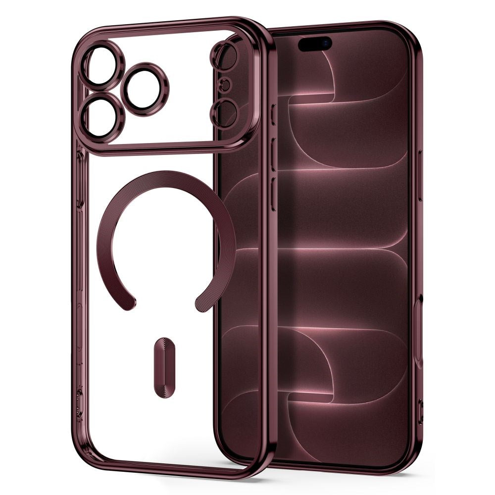 iPhone 18 Pro Max / 17 Pro Max Tech-Protect MagFlex Skal - MagSafe Kompatibel - Burgundy / Transparent
