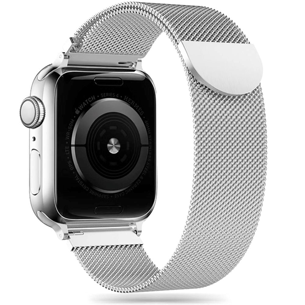 Apple Watch (42/44/SE/45/46/49mm) Tech-Protect Milanese Band Rem Rostfritt Stål - Silver