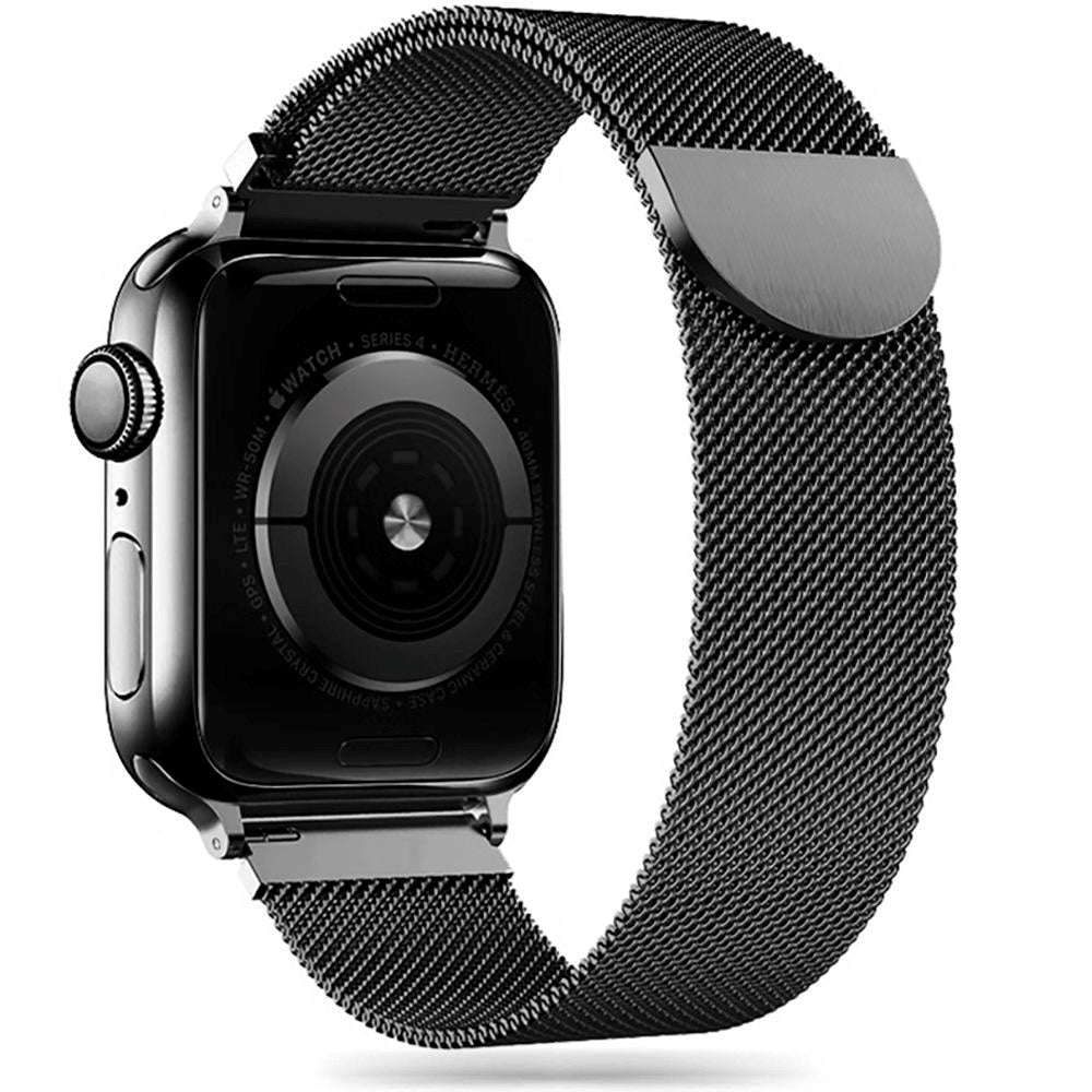 Apple Watch (42/44/SE/45/46/49mm) Tech-Protect Milanese Band Rem Rostfritt Stål - Svart