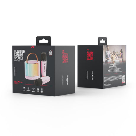 Maxlife Bluetooth Karaoke Set m. Högtalare & 2x Mikrofoner - Rosa