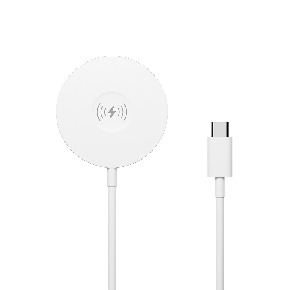 Forever MAWC-400 3-i-1 Magnetisk Trådlös Laddare - 15W - USB-C - MagSafe Kompatibel - Vit