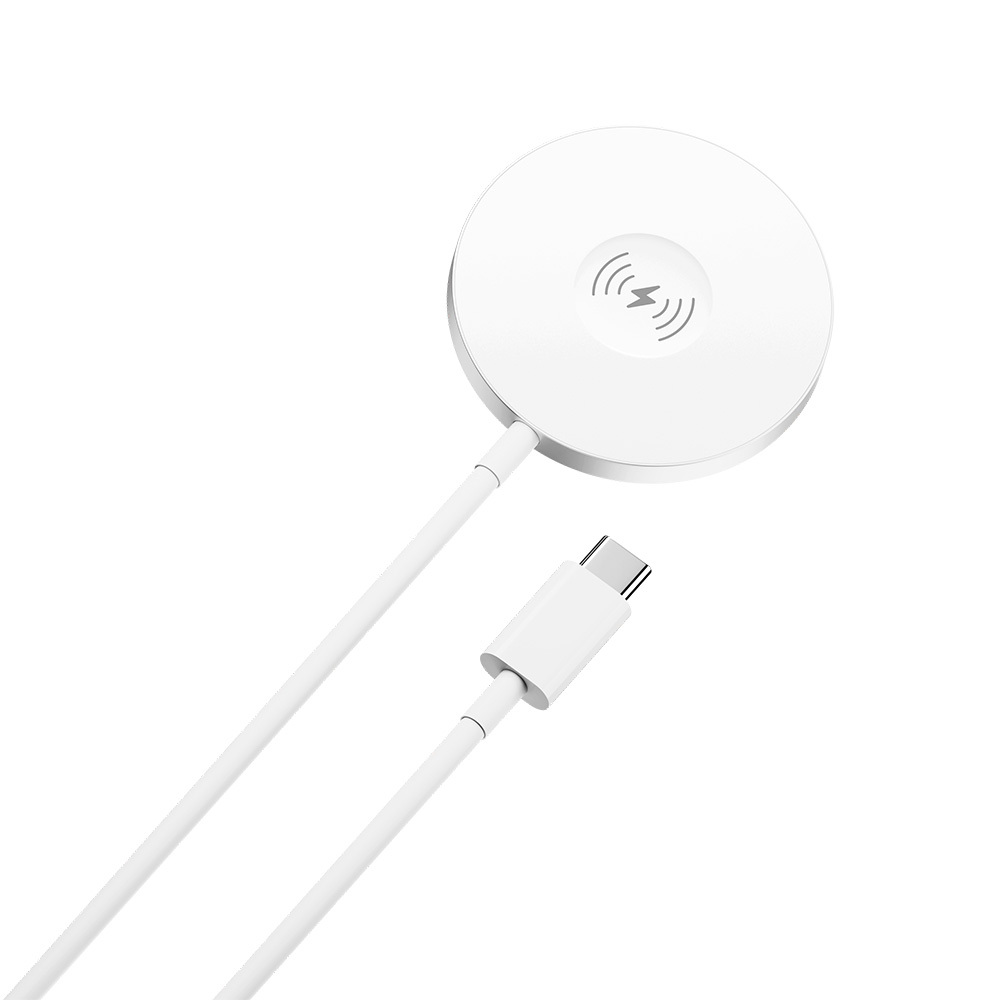 Forever MAWC-400 3-i-1 Magnetisk Trådlös Laddare - 15W - USB-C - MagSafe Kompatibel - Vit
