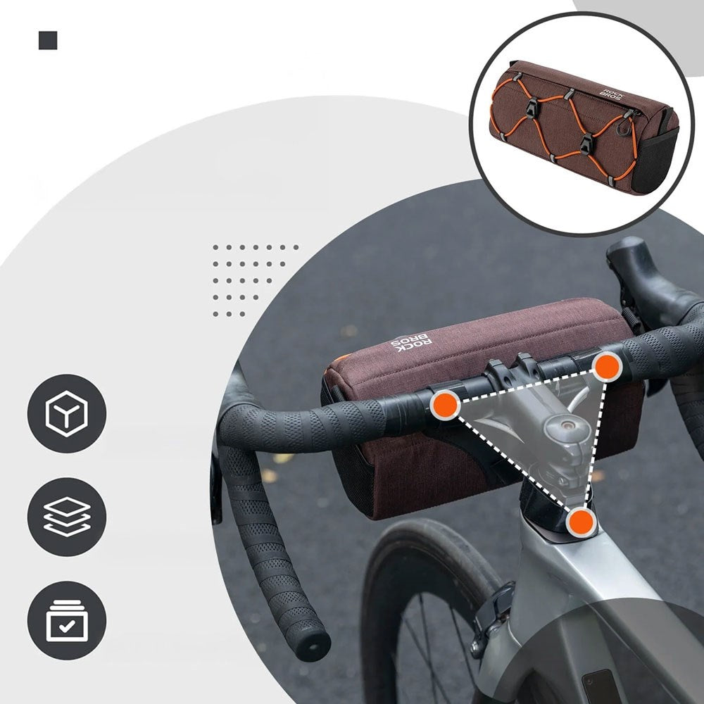 Rockbros Cykelväska för Cykelstyre - 2.2L - Brun