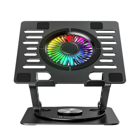 Wozinsky CoolBase Laptop- / Surfplatteställ med RGB-Belysning & Kylning - Svart