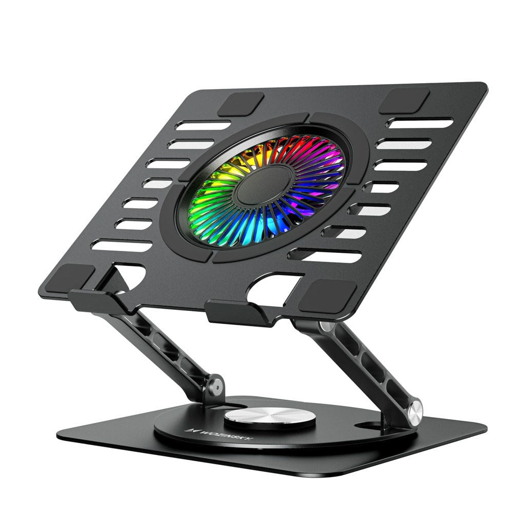 Wozinsky CoolBase Laptop- / Surfplatteställ med RGB-Belysning & Kylning - Svart